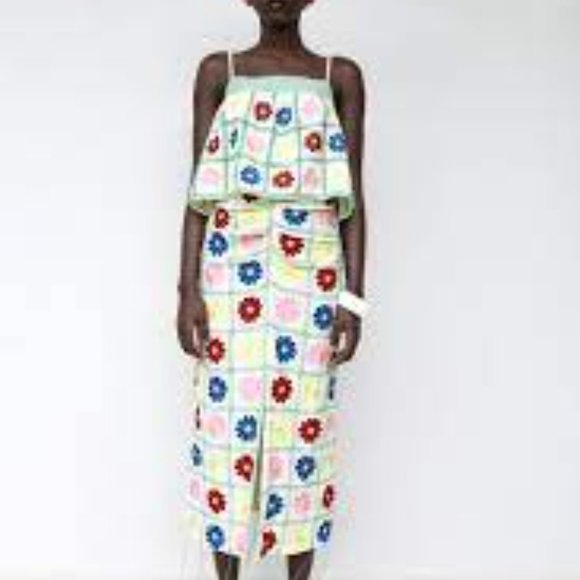 NWT ZARA  EMBROIDERED TOP LIMITED EDITION LINEN BLEND ECRU, REF. 7521/402, sz XL - Picture 2 of 6